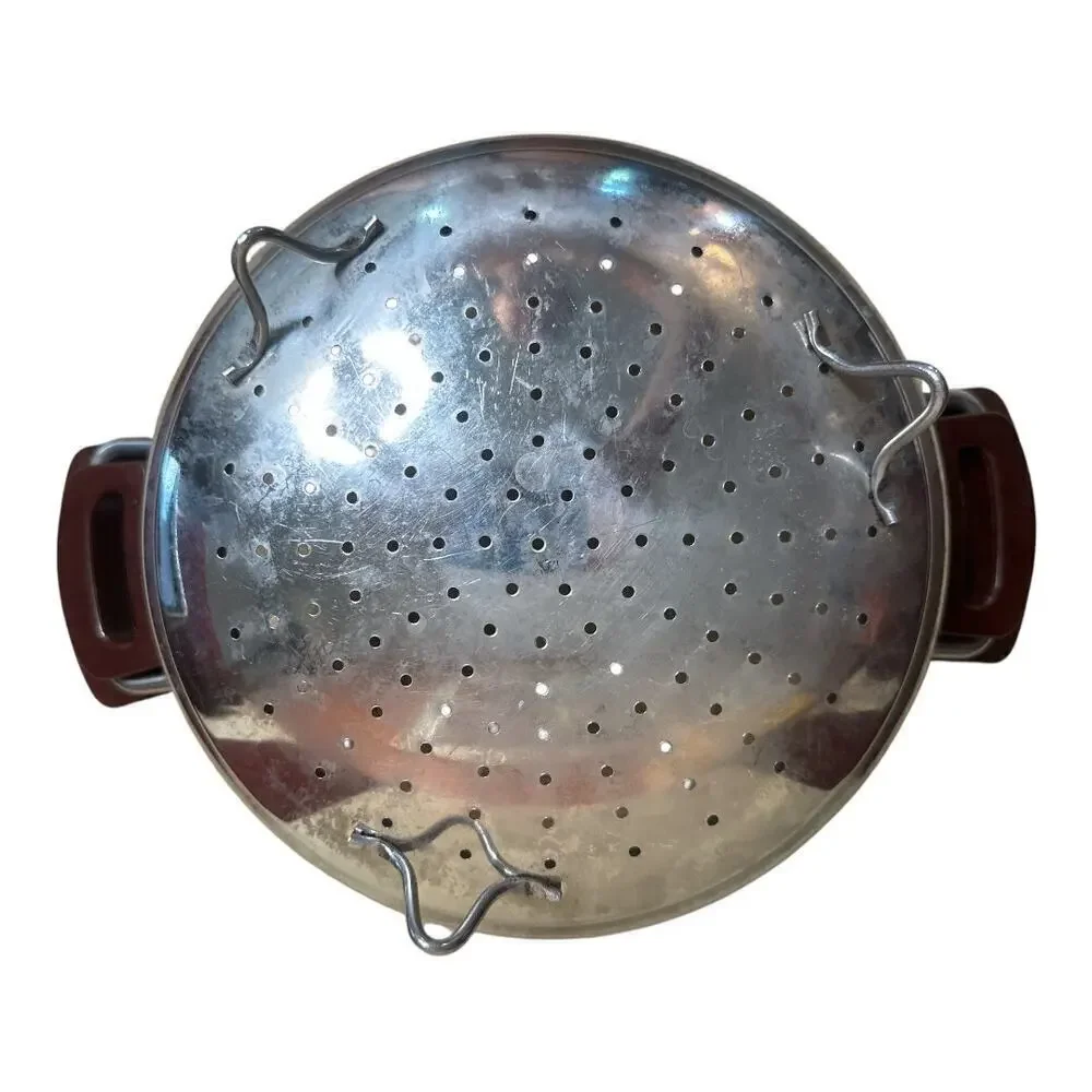Vintage Stainless Steel Colander with Melamine Handles